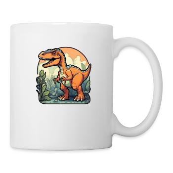Karikatur-Dinosaurier - Tasse - Weiß - Rechts