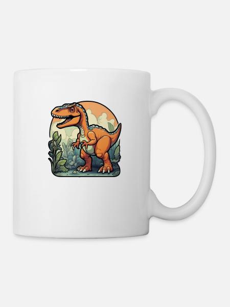 Karikatur-Dinosaurier - Tasse - Weiß