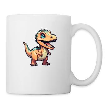 Karikatur-Dinosaurier - Tasse - Weiß - Rechts