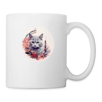 Britisch Kurzhaar Katze Boho Element, Katzen - Tasse - Weiß - Rechts