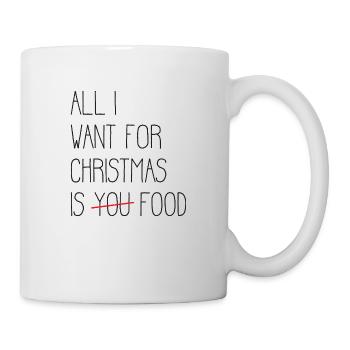 Tout ce que je veux pour Noël, c’est de la nourriture - Mug blanc - blanc - Droite