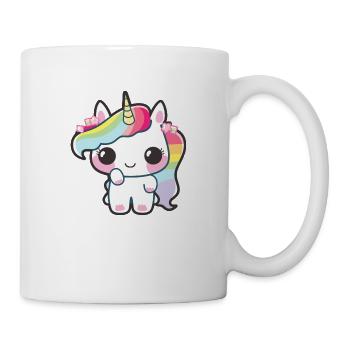 Bébé Licorne avec crinière arc-en-ciel - Mug blanc - blanc - Droite