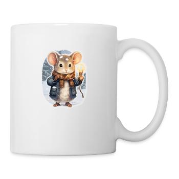 Souris moderne en hiver - Mug blanc - blanc - Droite