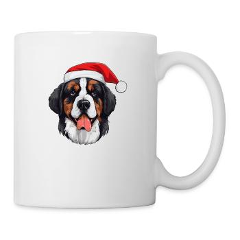 Tête de Noël de chien Saint Bernand - Mug blanc - blanc - Droite