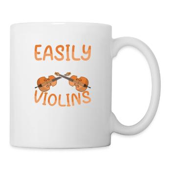 Easily Excited By Violins Orchestra Violinist - Mug - white - Right