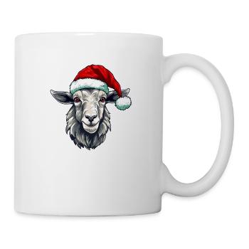 Ziege Xmas Weihnachten Tier Kopf - Tasse - Weiß - Rechts