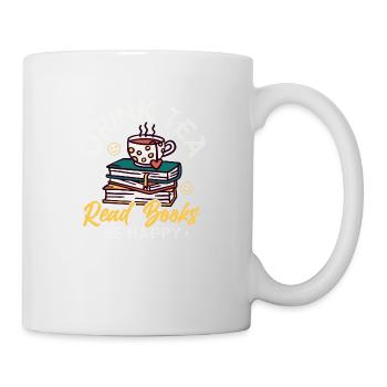 Drink Tea Read Books Be Happy Tea Bag Mug Tea Drin - Tasse - Weiß - Rechts