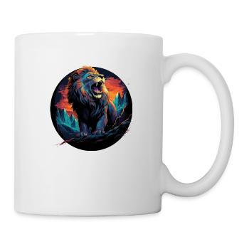 Lion sur la montagne Éclaboussures de motivation - Mug blanc - blanc - Droite
