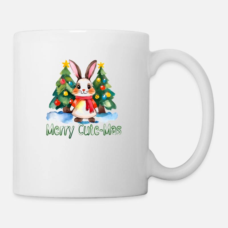 Fröhlicher süßer Mas-Hase - Tasse - Weiß