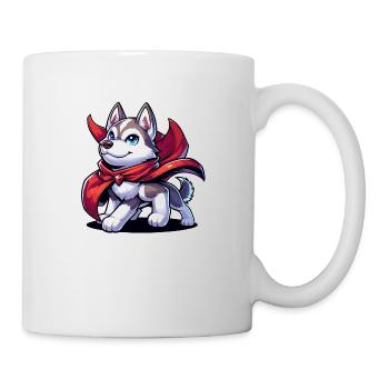 Superhelden-Husky - Tasse - Weiß - Rechts