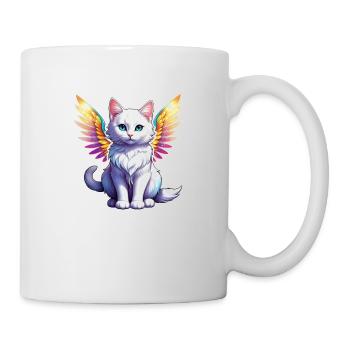 chat avec des ailes - Mug blanc - blanc - Droite