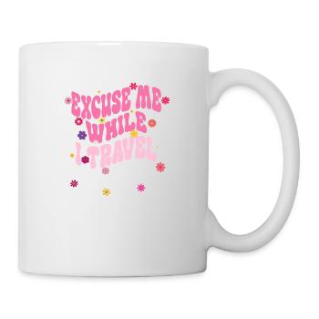Excuse Me While I Travel The World Groovy Vintage - Mug - white - Right