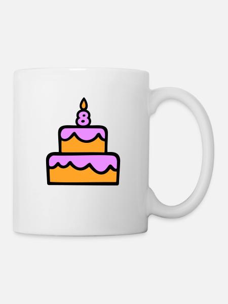 8. Geburtstag - Tasse - Weiß