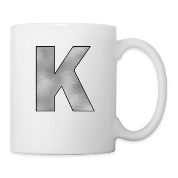 Lettre K Argent - Mug blanc - blanc - Droite