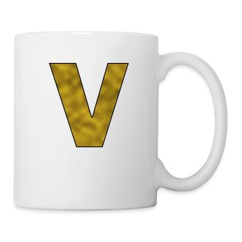 Lettre V Or - Mug blanc - blanc - Droite