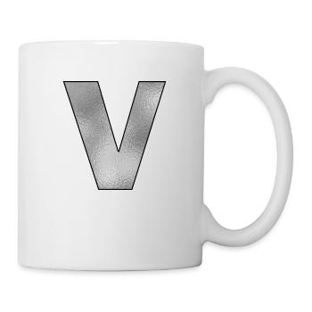 Lettre V Argent - Mug blanc - blanc - Droite