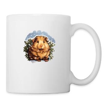 Winterliches Meerschweinchen - Tasse - Weiß - Rechts