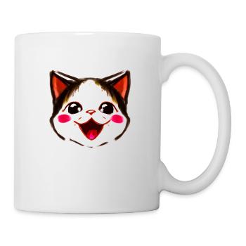 Visage d’anime kawaii chaton mignon - Mug blanc - blanc - Droite