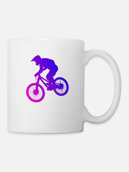 Herren Damen MTB Mountainbike Mountainbiker - Tasse - Weiß