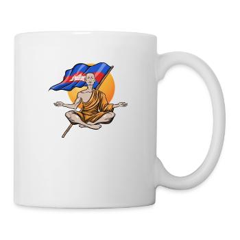 Temple du Cambodge Khmer Vintage drapeau je cadeau - Mug blanc - blanc - Droite
