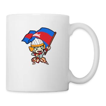 Temple du Cambodge Khmer Vintage drapeau je cadeau - Mug blanc - blanc - Droite