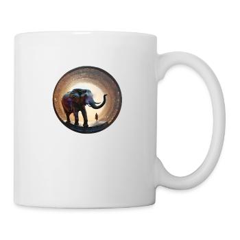 elephant,circle,gold,watercolor,ornament - Mug - white - Right
