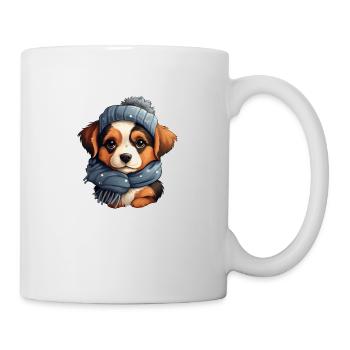 Bernese Mountain Dog puppy in winter - Mug - white - Right