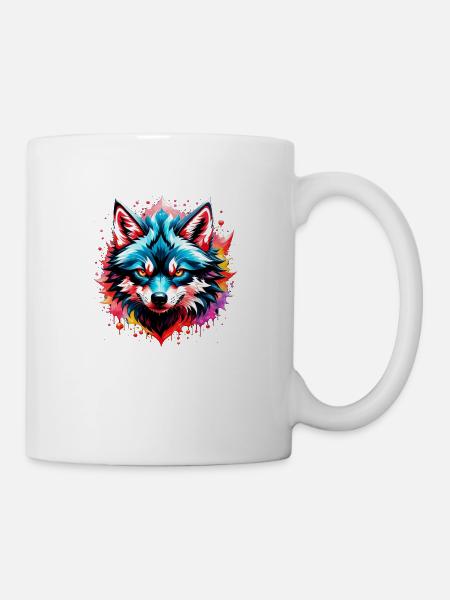 Wolf Tattoo - Tasse - Weiß