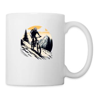 Mountainbiker, Fahrrad, Berge, Outdoor, Sport - Tasse - Weiß - Rechts
