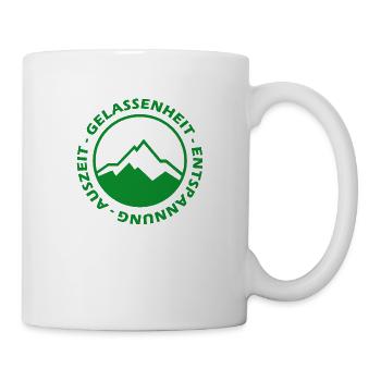 Auszeit, Gelassenheit, Entspannung - Tasse - Weiß - Rechts
