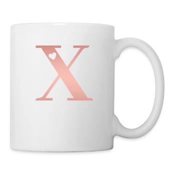 letter X rose gold - Mug - white - Right