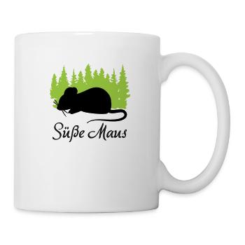 "Süße Maus: Zart und Liebenswert" - Tasse - Weiß - Rechts