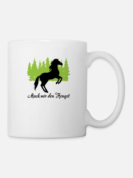 "Mach mir den Hengst: Stolze Männlichkeit" - Tasse - Weiß