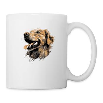 Couverture joyeuse du chien Golden Retriever - Mug blanc - blanc - Droite