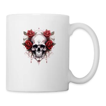 Gothic Skull Roses Art Graphic Fashion - Mug - white - Right