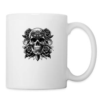 Gothic Skull and Roses Art - Mug - white - Right