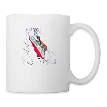 Californie (États-Unis) | Drapeau réel | Flag Map Script - Mug blanc - blanc - Droite