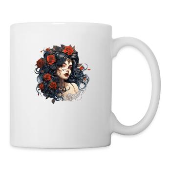 Beautiful Gothic Rose Queen Illustration - Mug - white - Right