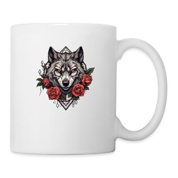 Wildlife Gothic Illustration with Bold Floral - Mug - white - Right