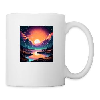 Beau paysage fantastique avec notre galaxie - Mug blanc - blanc - Droite