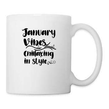 January vibes chillaxing in style - Mug - white - Right