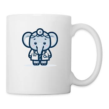 Cute Elephant Doctor - Mug - white - Right