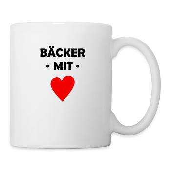 Bäcker mit Herz - Bäckerei - Brot - Backwaren - Tasse - Weiß - Rechts