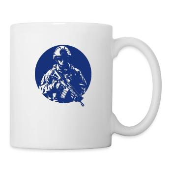 Army War Military Uniform Force Soldier Camouflage - Mug - white - Right