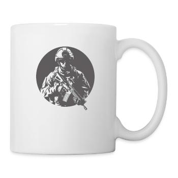 Army War Military Uniform Force Soldier Camouflage - Mug - white - Right