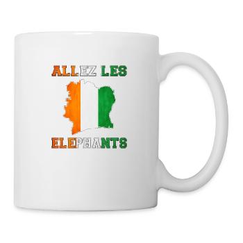Allez Les Éléphant Maillot de Pied Côte d'Ivoire - Mug blanc - blanc - Droite