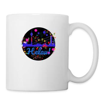 düsseldorf,skyline,helau,konfetti,karneval,bunt - Tasse - Weiß - Rechts