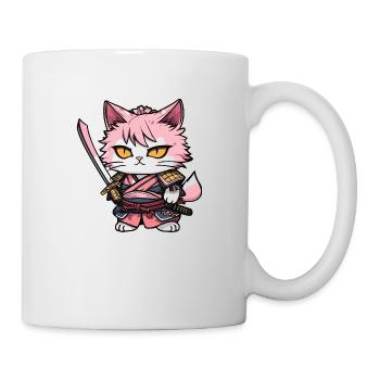 Samurai Cat & Cherry Blossoms #13 - Mug - white - Right