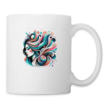 figure féminine avec des cheveux flottants - Mug blanc - blanc - Droite