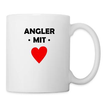 Angler mit Herz - Fischer - Fisch - angeln - Tasse - Weiß - Rechts